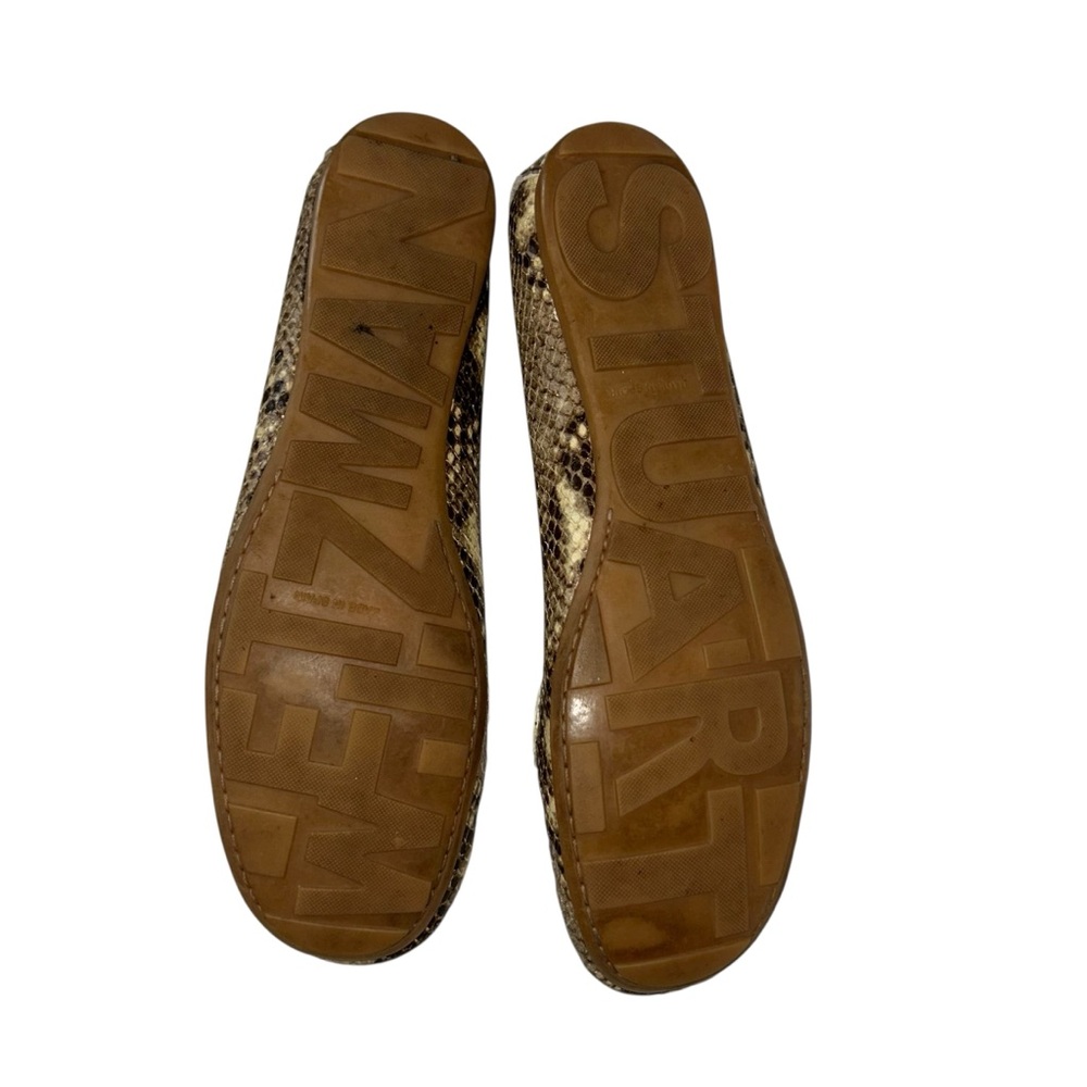 Stuart Weitzman Cream Brown Python Snakeskin Tass… - image 6